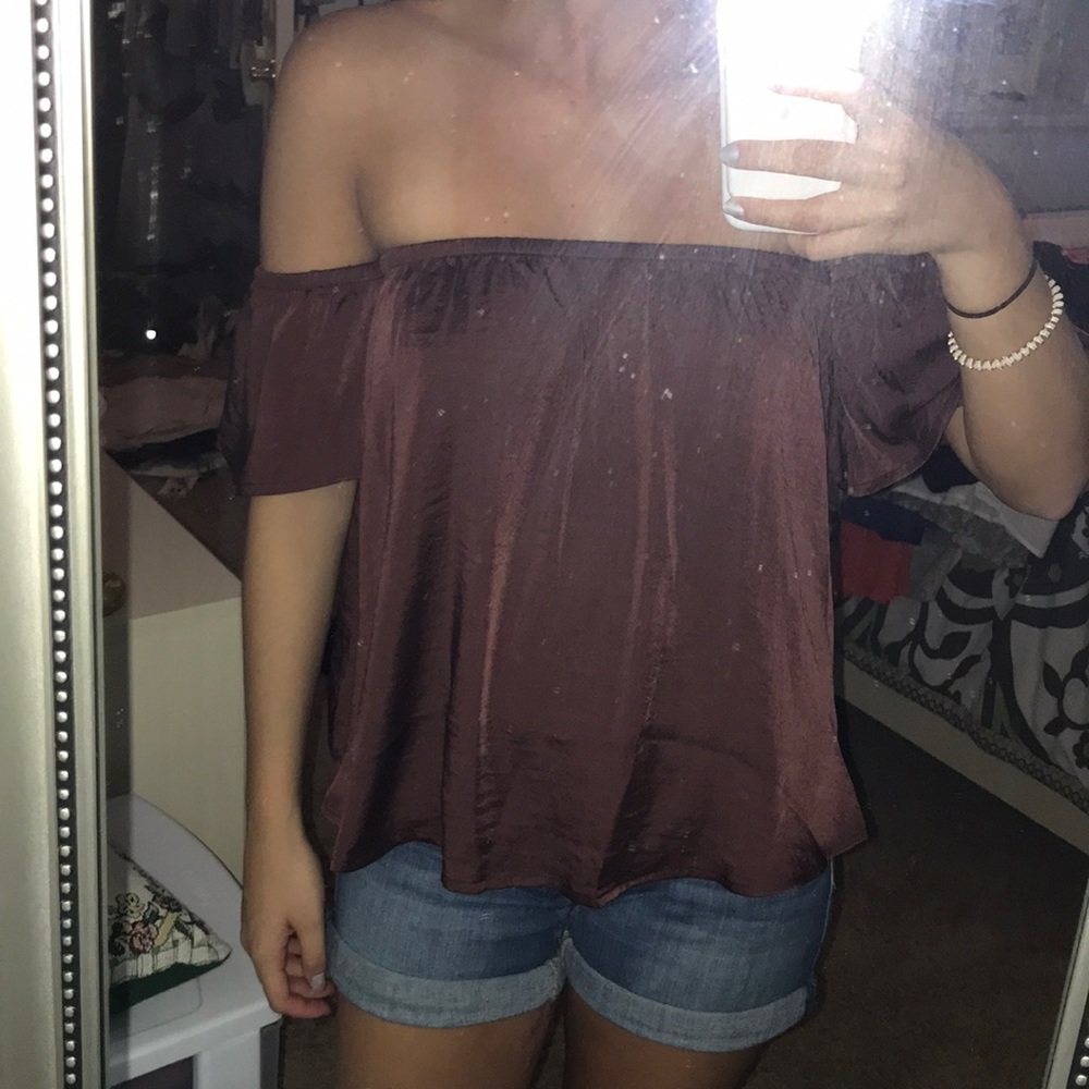 Dark purple/red top